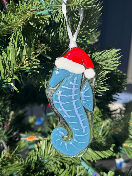 Santa Seahorse Ornament